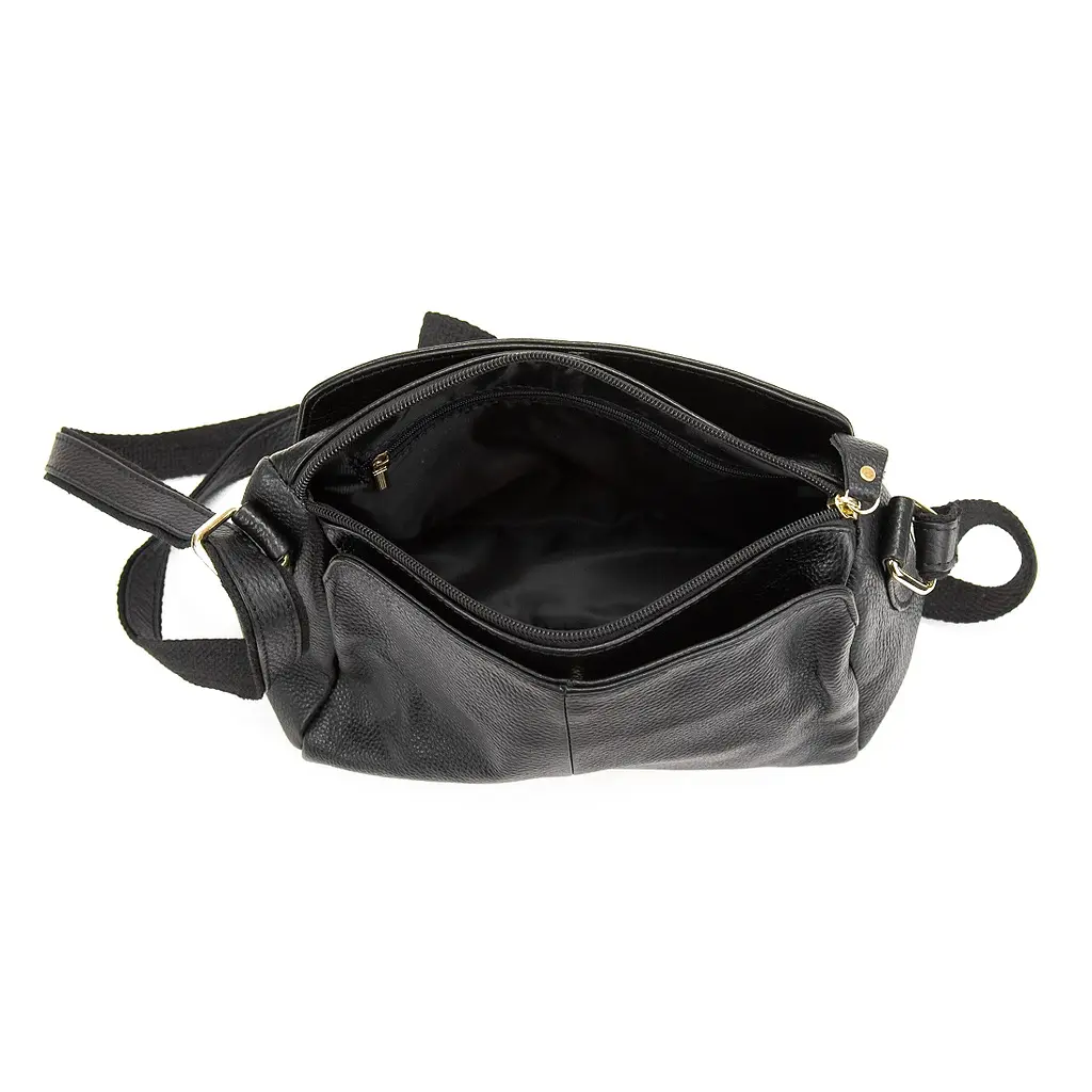 Женская кожаная сумка черная Riche NM20-W828A - фото 2