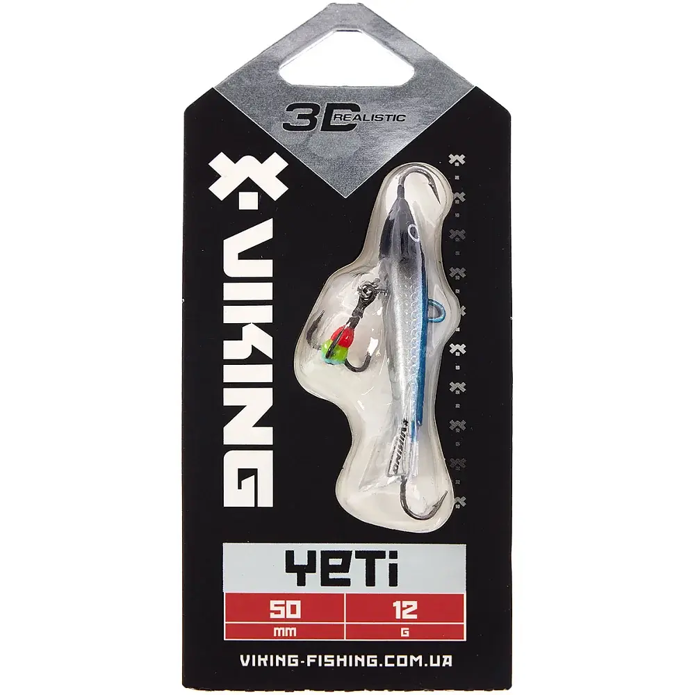 Балансир Viking Fishing Yeti Ice Jig 50mm 12.0g #3 Light Blue Glam - фото 2