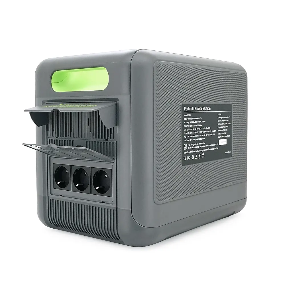 Портативная зарядная станция FOSSiBOT F2400, 2200W/2048Wh LiFePO₄, MPPT 500W max, XT60-12V/25А, 2xDC5521-12V-3A, CarPort-12V-10A, 2xAC230V, 2xUSB-A-18W, 4xUSB-C-100W, Wi-Fi, Bluetooth, charge 2 h,386*840*321 мм. 22кг - фото 4