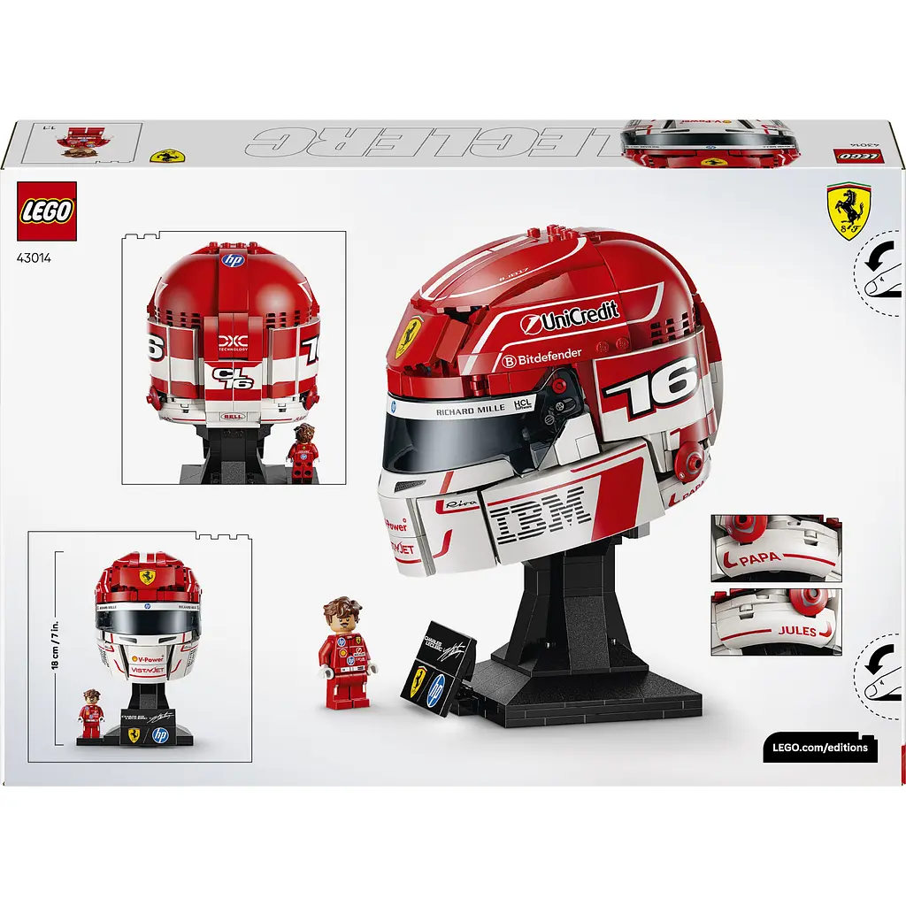 Конструктор LEGO Шолом Шарля Леклера з команди Scuderia Ferrari HP (43014) - фото 3