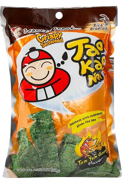 Морські водорості Tao Kae Noi Tom Yum Goong хрусткі 32 г