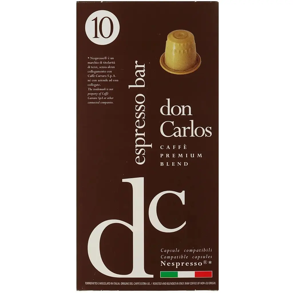 Кава в капсулах Carraro Don Carlos Nespresso Espresso Bar, 10 капсул