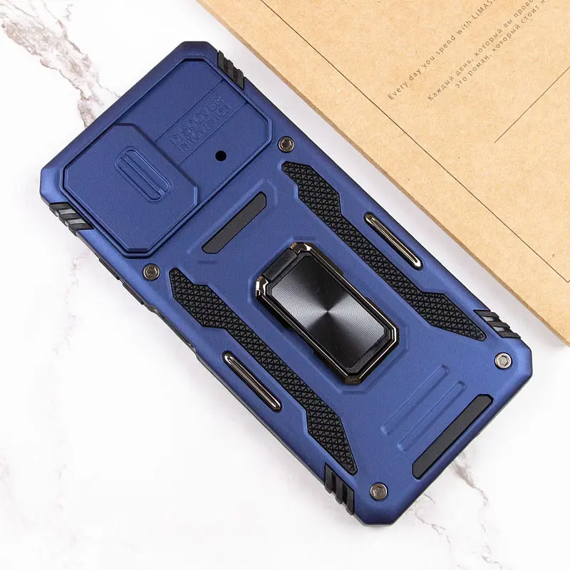Ударостійкий чохол Camshield Army Ring для Xiaomi Poco X5 5G / Note 12 5G Синій / Navy - фото 6