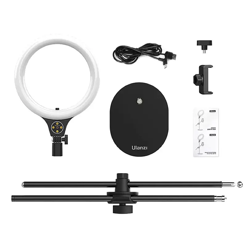 Кільцева лампа на штативі Ulanzi Vijim Desktop Overhead Shooting Bracket Ring Light Set（10inch) (UV-2517 T1) (2517) - фото 5