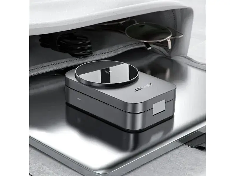 Бездротовий зарядний пристрій Acefast E22 Desktop 3-in-1 Metal Gray (6974316284079) - фото 3