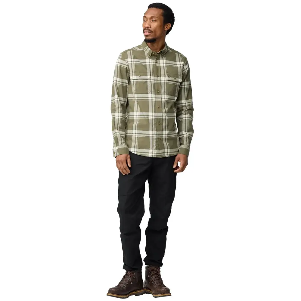 Сорочка Fjallraven Ovik Lite Flannel Shirt M XL laurel green/chalk white - фото 6