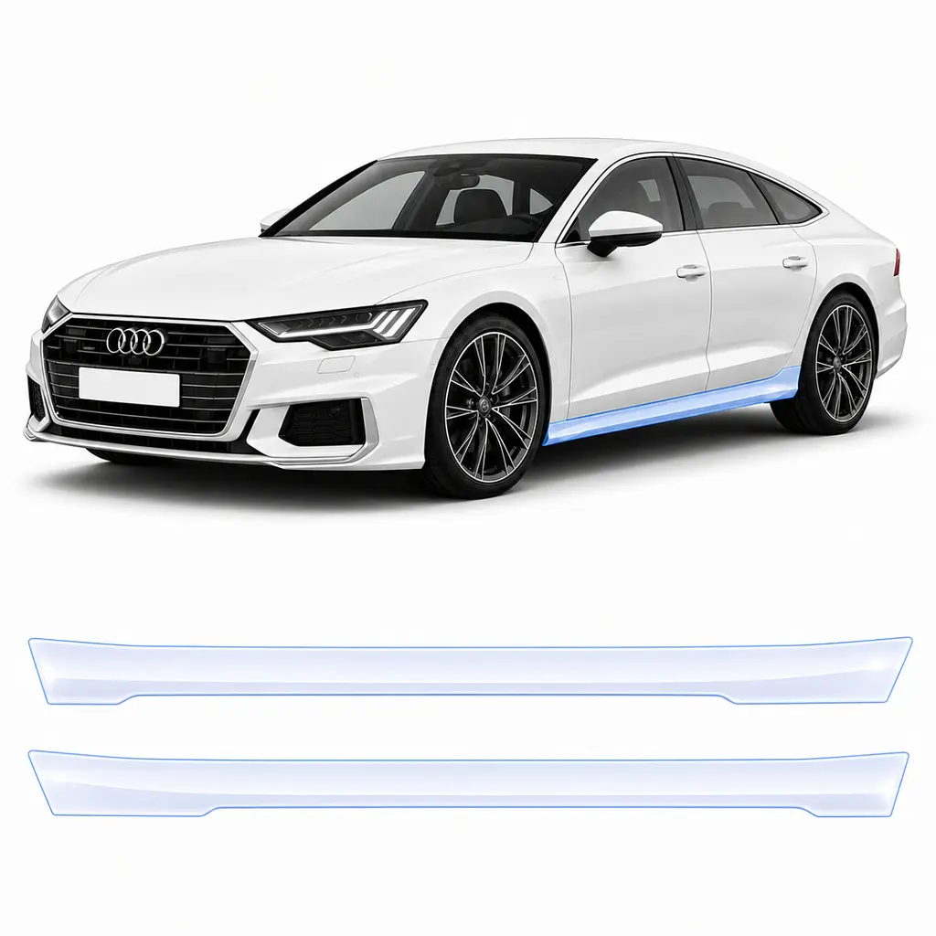 Антигравійна захисна бронеплівка за лекалами для Audi A7 C8 facelift 2023-2025 - нижня зона кузова