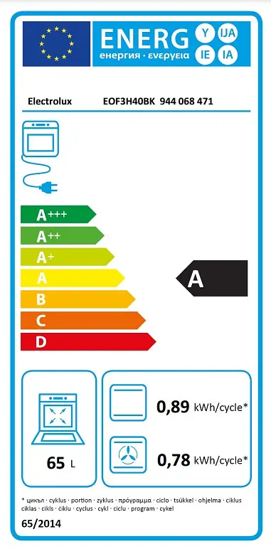Духова шафа електрична Electrolux 65 л A дисплей конвекція чорний - фото 6