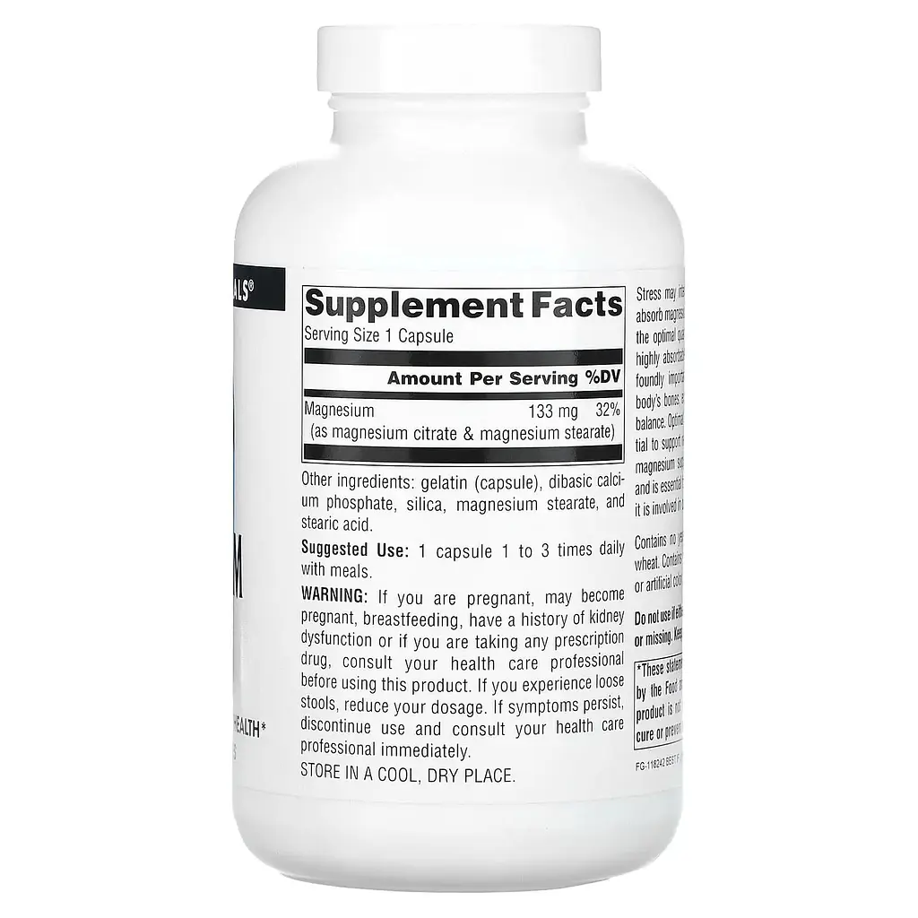 Цитрат магния Source Naturals Magnesium Citrate 133 мг 180 капсул - фото 2