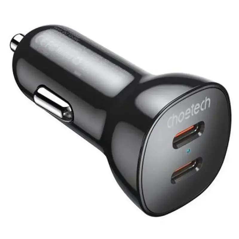 Зарядний пристрій Choetech car 2хUSB-C 40W PD black (TC0008-BK) - фото 2