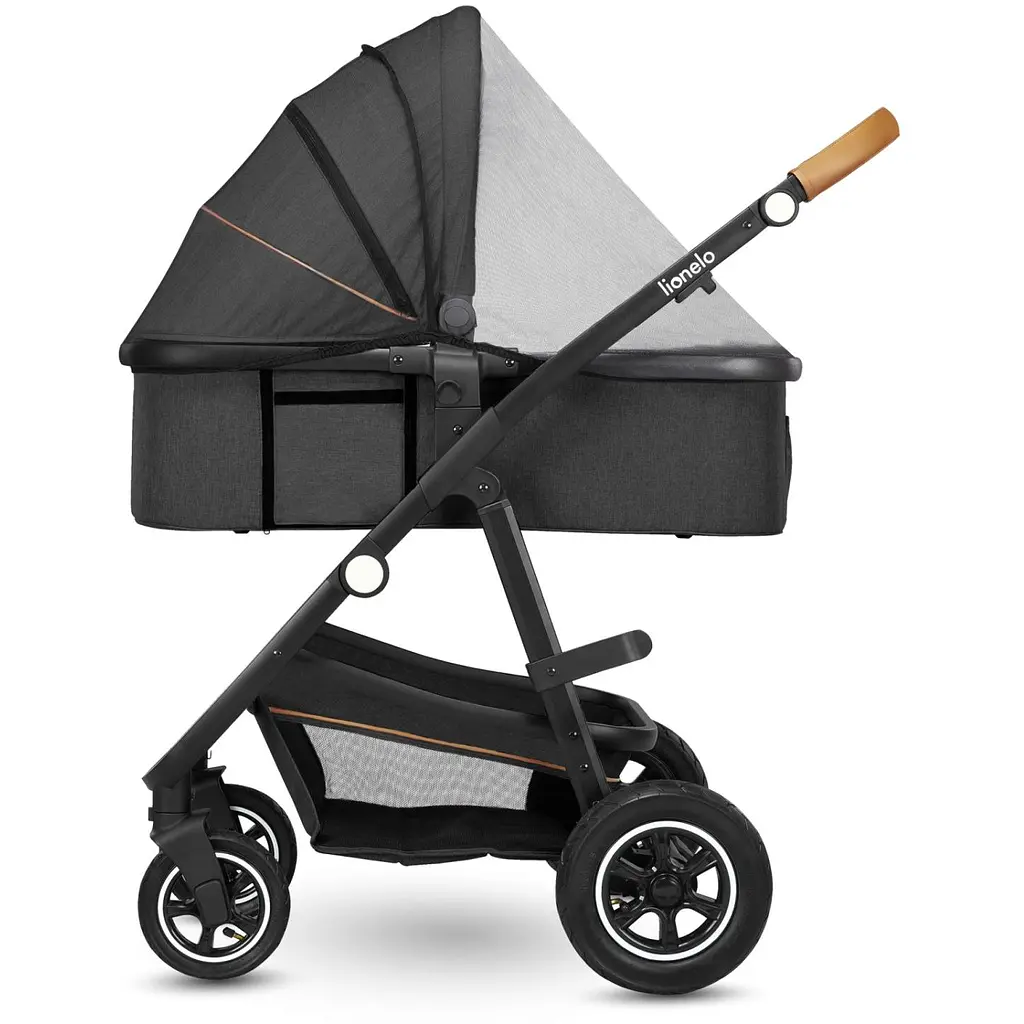 Коляска 2 в 1 Lionelo Amber Grey Graphite, темно-серая (LO-AMBER GREY GRAPHITE (2in1)) - фото 4