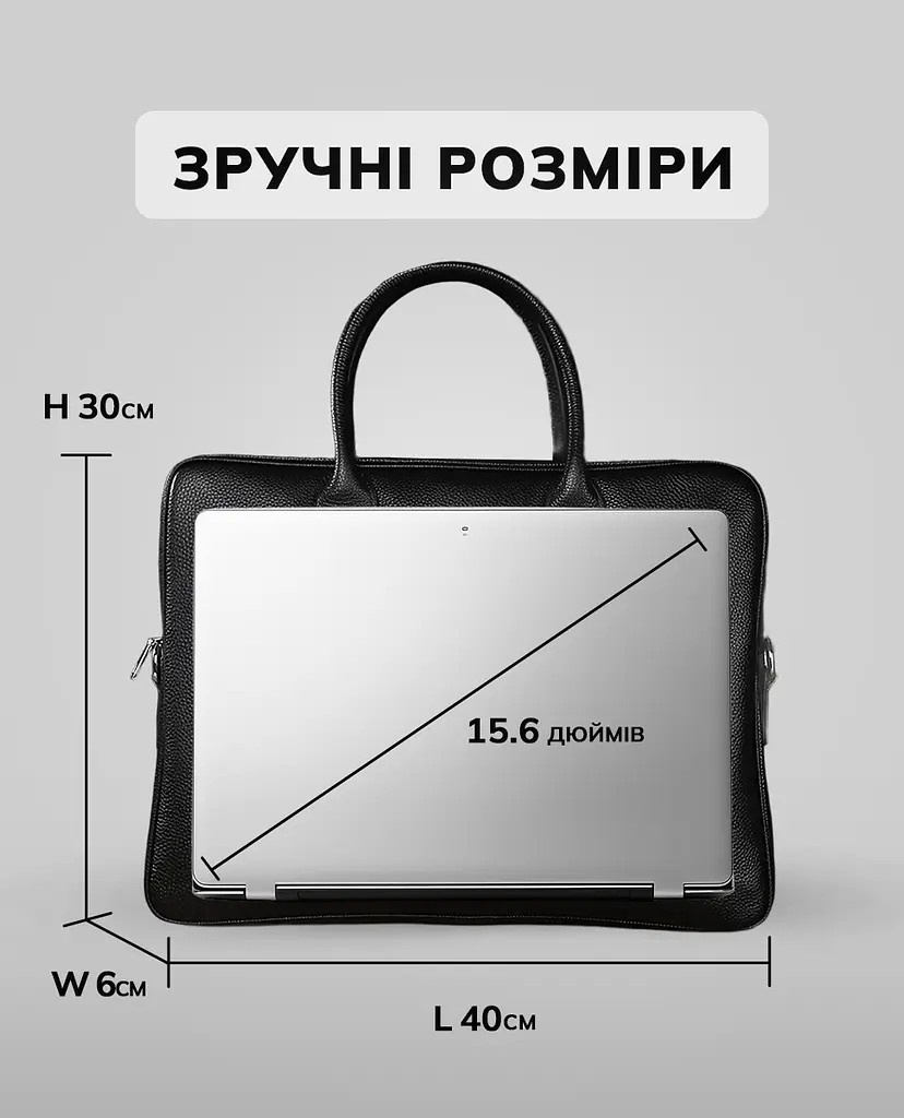 Шкіряна чоловіча сумка-портфель для ноутбука Tiding Bag M364A чорна - фото 4