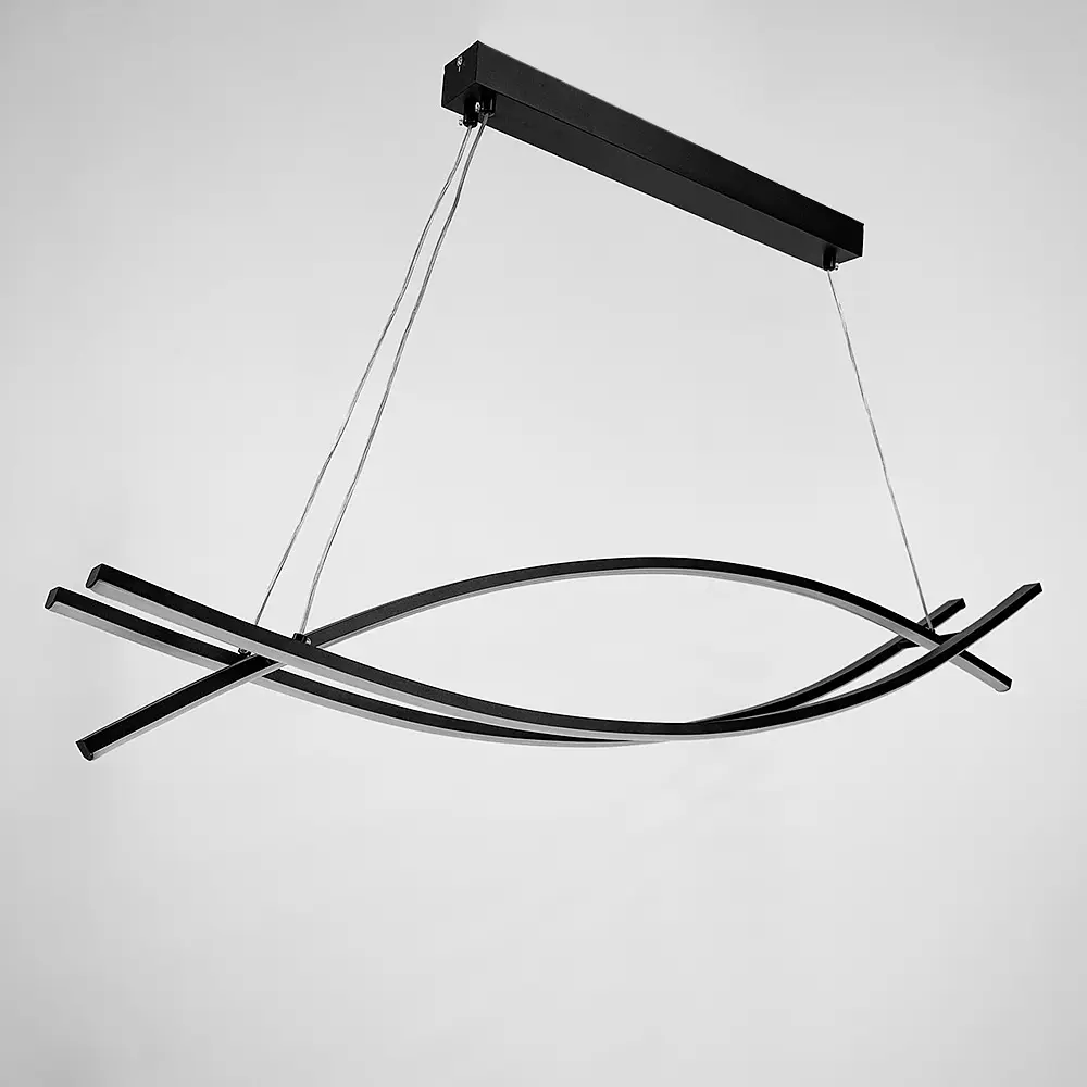 Люстра современная черная в двух размерах Line.F Длина 100 см - фото 8