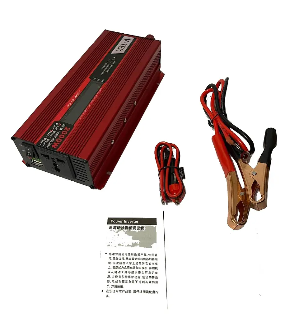 Інвертор напруги Voltronic NV-2000 (1200Вт)+LCD, 12/220V, approximated, 1 універсальна розетка, клеми - фото 2