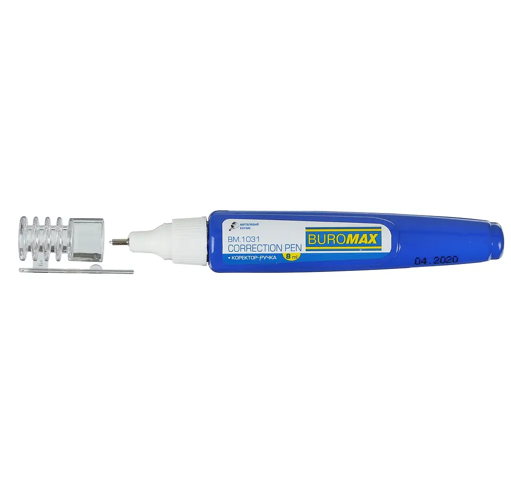 Коректор-ручка 8 мл BM.1031 BUROMAX, емульсійна основа, металевий наконечник (4823078958044) - фото 2