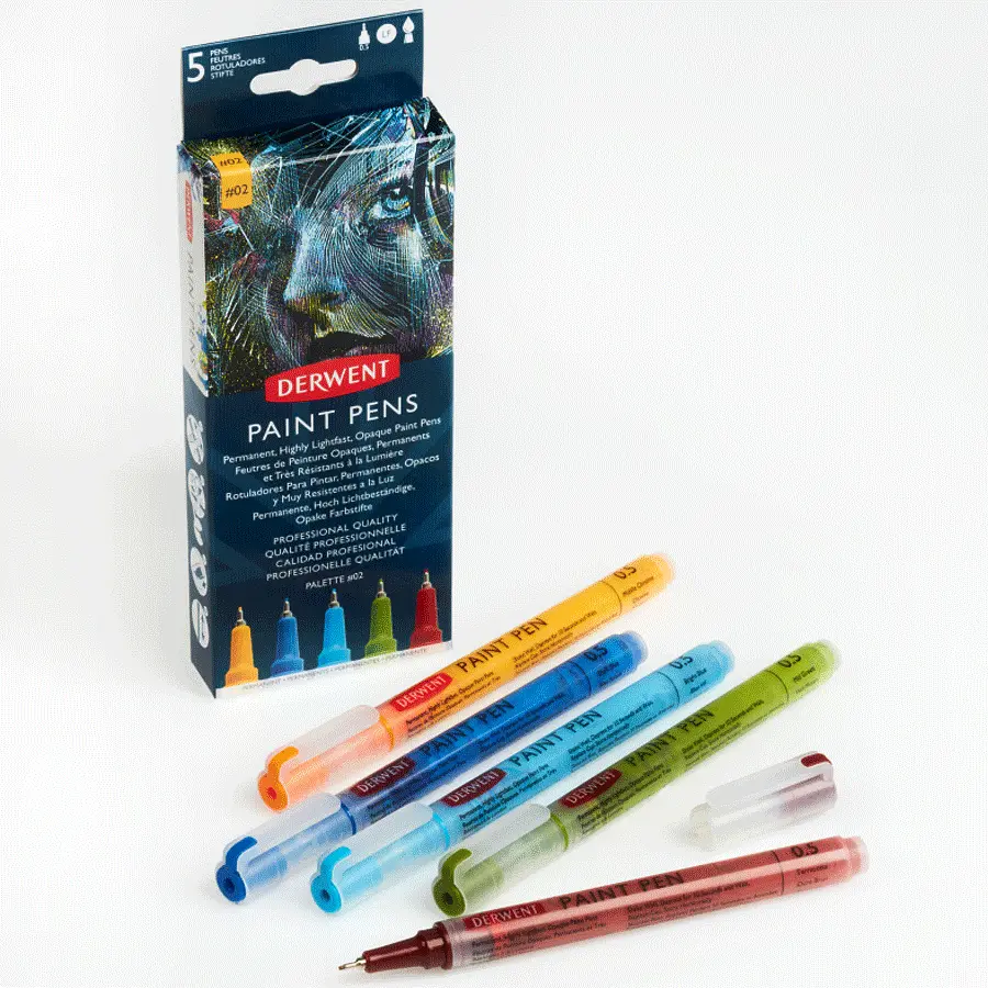 Набір кольорових ручок PAINT PEN PALETTE №2, 5шт Derwent - фото 4