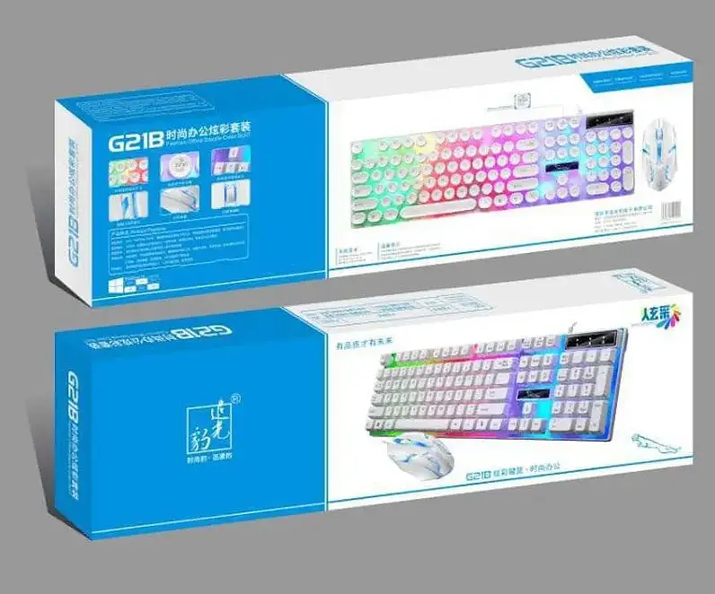 Ігрова провідна USB клавіатура та мишка Gaming G21B з RGB підсвічуванням - фото 6