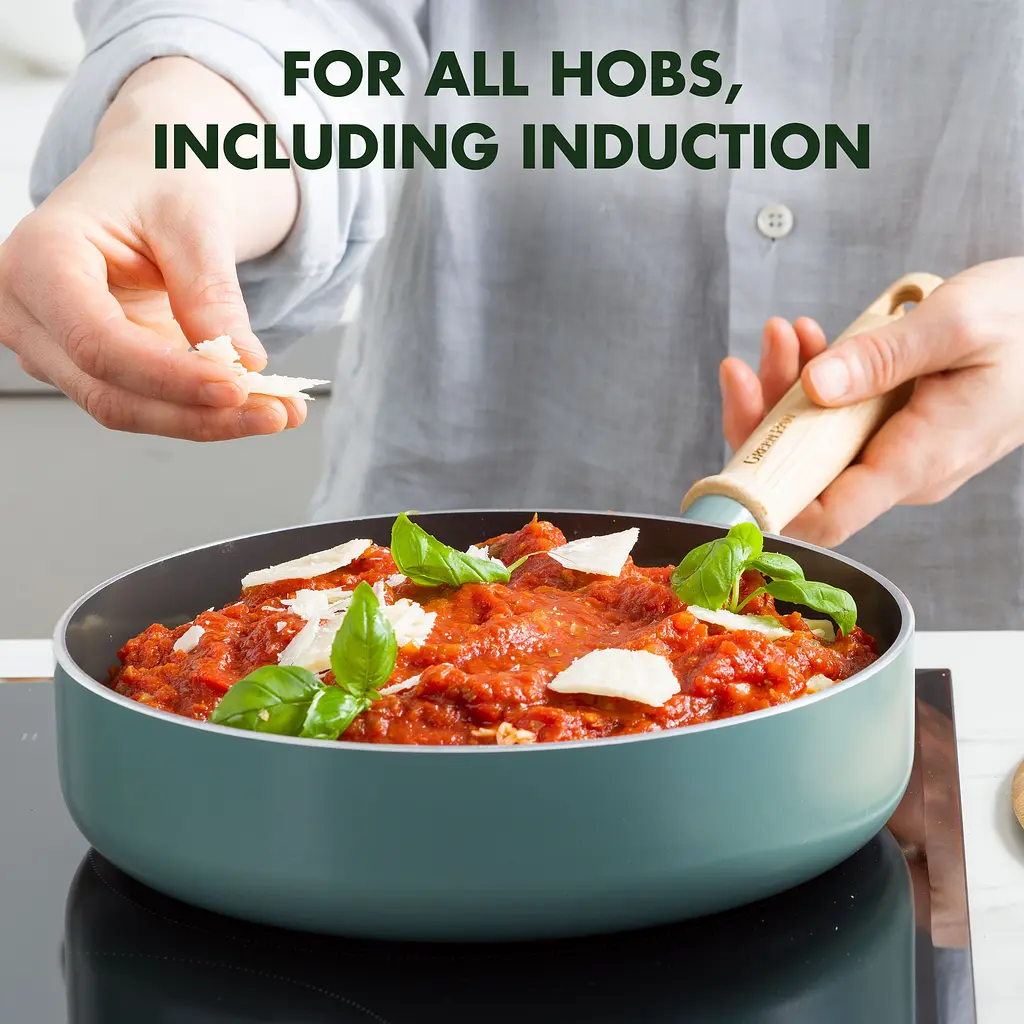 Сотейник GreenPan Mayflower с крышкой 24 см 2.6 л голубой (CC001682-001) - фото 4