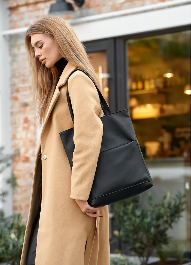 Сумка Sambag Shopper Tote SQN чорний 41 х 30 х 10 см (93220001) - фото 4