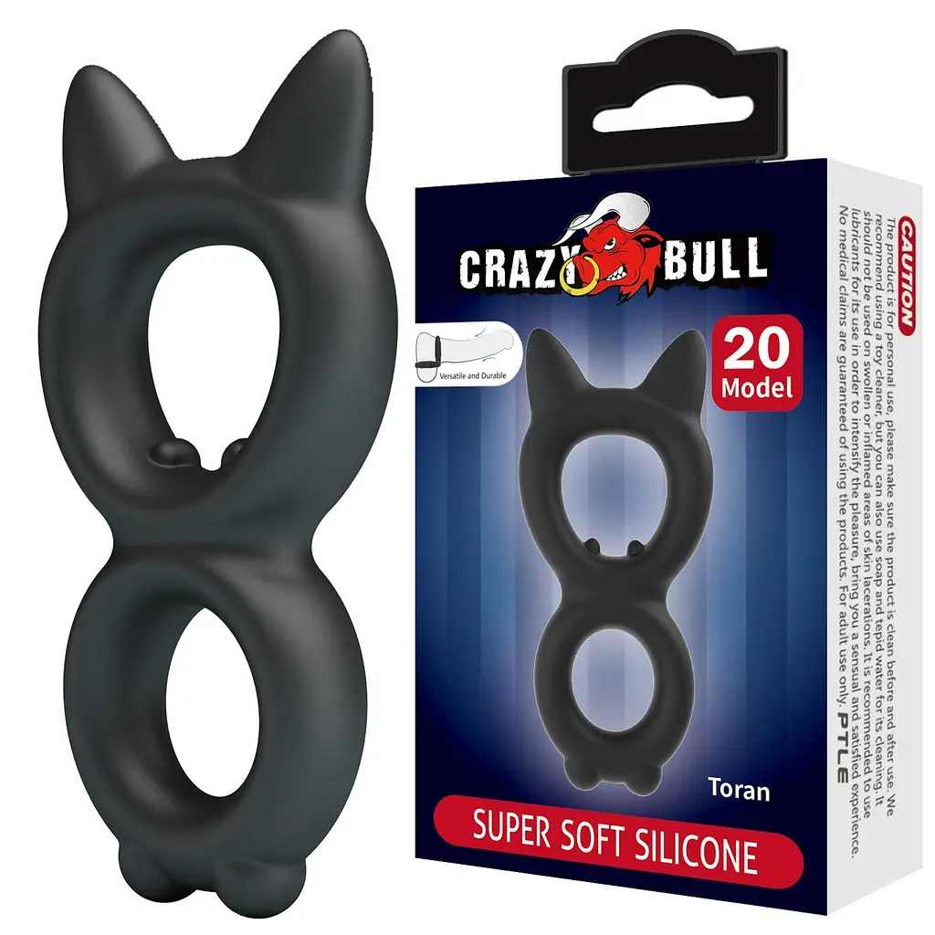 Ерекційне кільце Crazy Bull Super Soft Silicone Toran, чорне PRETTY LOVE BI-210365 103644