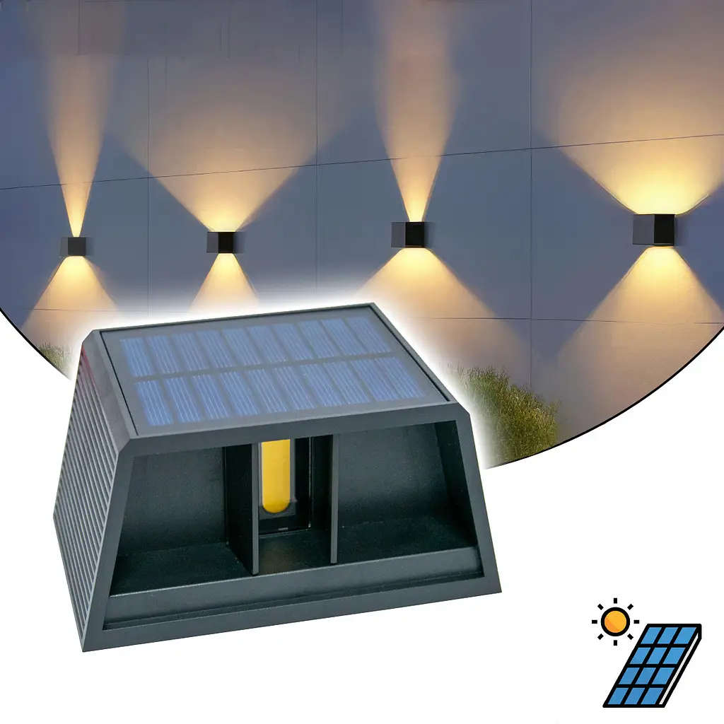 Настінний вуличний світильник на сонячній батареї садовий ліхтар Solar Wall Lamp HS-8032 - фото 2