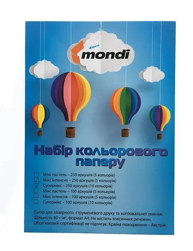 Папір офісний кольоровий 54795 U-Forest Mondi А4/80гр./250арк. СуперМікс 10кол.х25арк. - фото 4