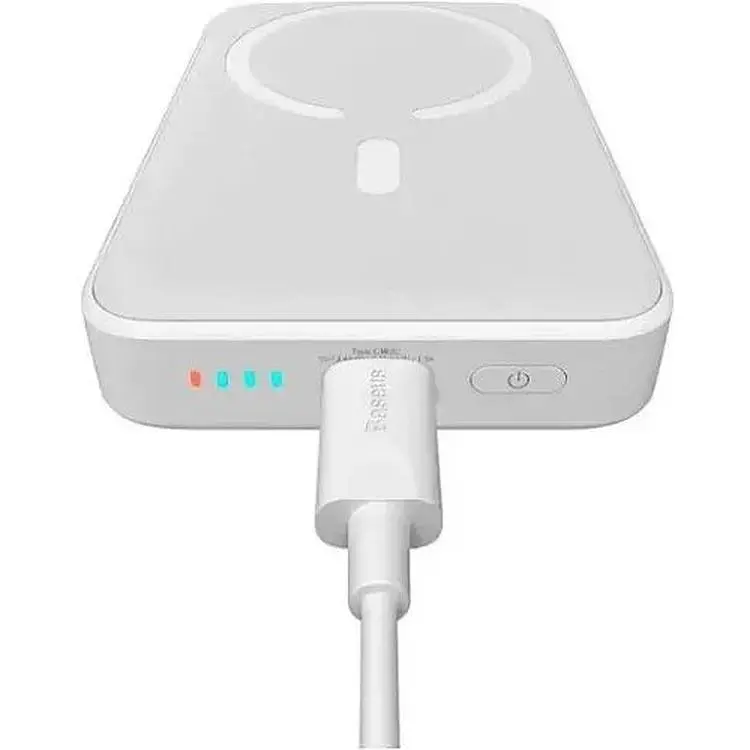 Портативна батарея Baseus Magnetic Mini Wireless Quick Charging 10000 mAh 20W PPCX070002 White - фото 5
