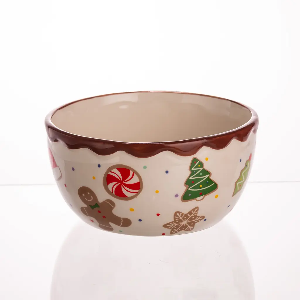 Тарелка суповая Yiwu фарфоровая новогодняя Ø15 (см) Merry Christmas глубокая тарелка круглая, салатник, бульонница, 800 мл CR-1-44 - фото 4