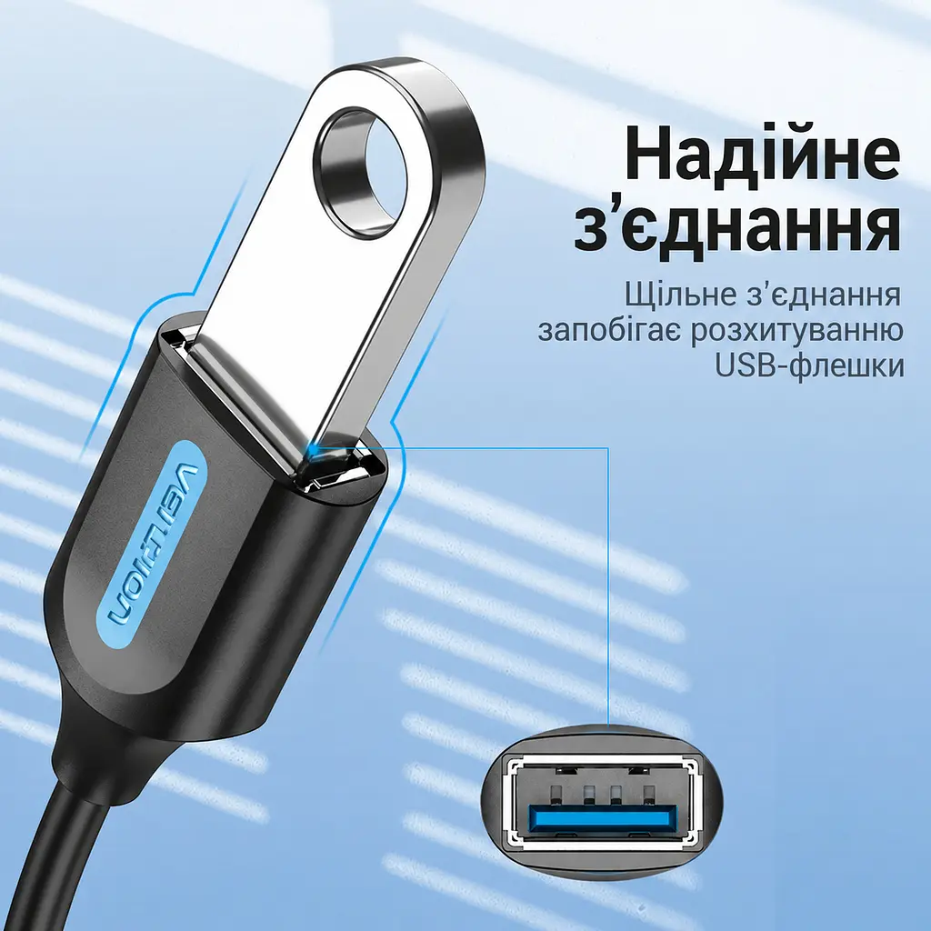 OTG-перехідник Vention CCVBB USB-C - USB-A 3.0 0,15 м чорний (CCVBB) - фото 5
