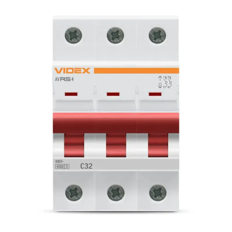 Автоматичний вимикач Videx RS4 RESIST 3п 32А С 4,5кА (VF-RS4-AV3C32) - фото 2