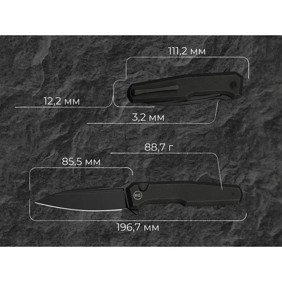 Ніж складаний туристичний Weknife Dressytak (8.6 см) Bohler M390 / Titanium чорний - фото 14