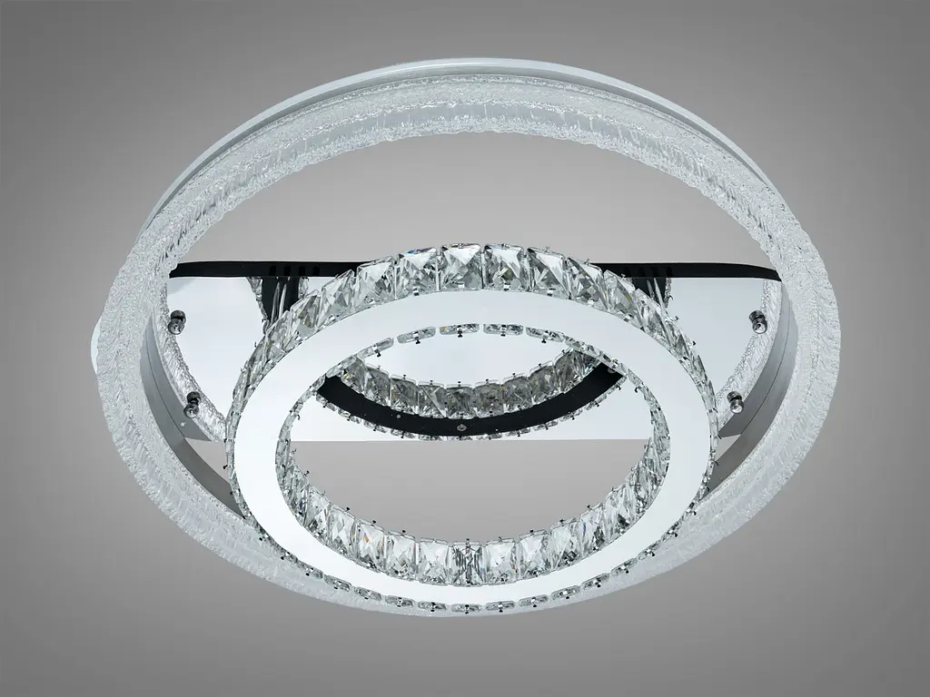 Стельова LED люстра хром 120 Вт кришталь пульт - фото 3
