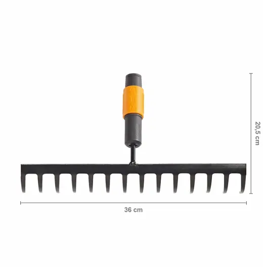 Граблі для грунту 14 зубів Fiskars QuikFit 135511 (1000653) (насадка) - фото 2