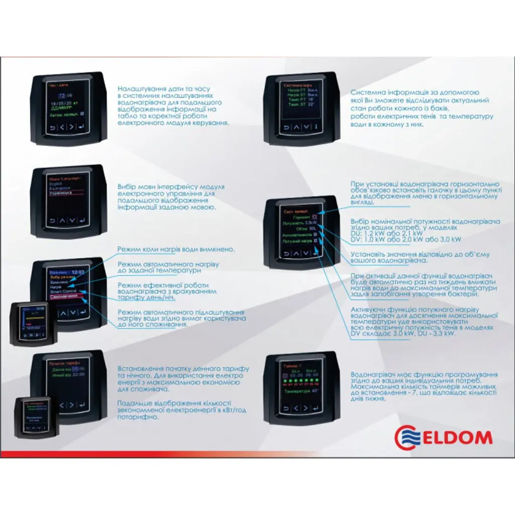 Водонагрівач Eldom GALANT 80 2100+1200 W DU080W-W ELDOM - фото 6