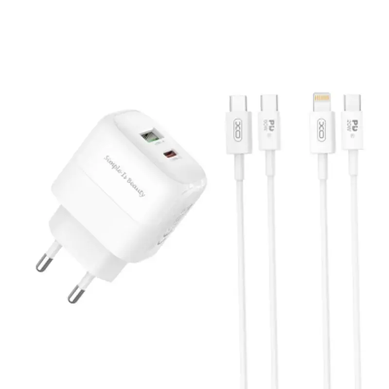 Зарядний пристрій XO 1xUSB QC3.0 + 1xUSB-C PD20W (XO-QC37) - фото 2