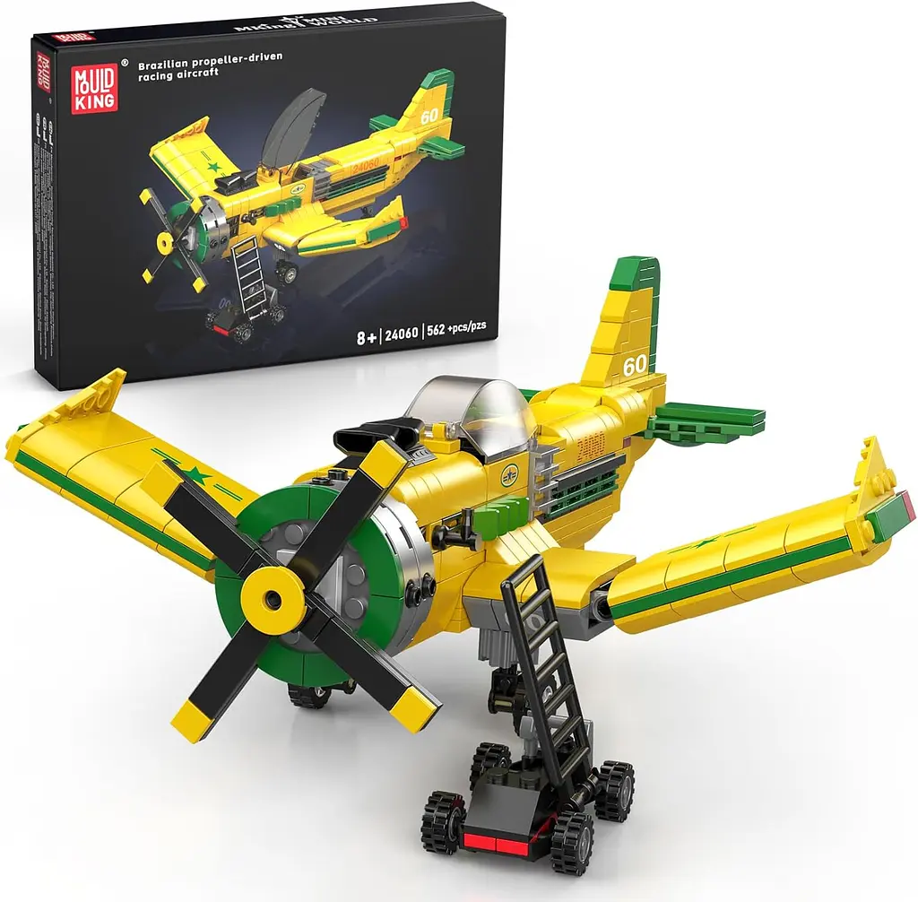 Конструктор літак Mould King  Brazilian Propeller Racing Aircraft бразильський пропелерний гоночний авіація 562 деталі - фото 2