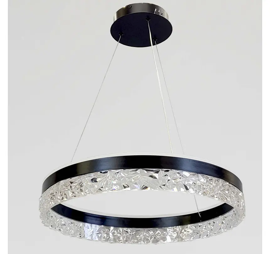 Світлодіодна люстра підвісна Artlight MD230327BK з чорним кільцем, 53W - фото 3