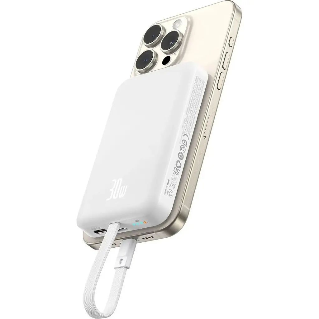 Зовнішній акумулятор Baseus Magnetic Mini 10000mAh 30W White (P1002210B223-00) [140838] - фото 11