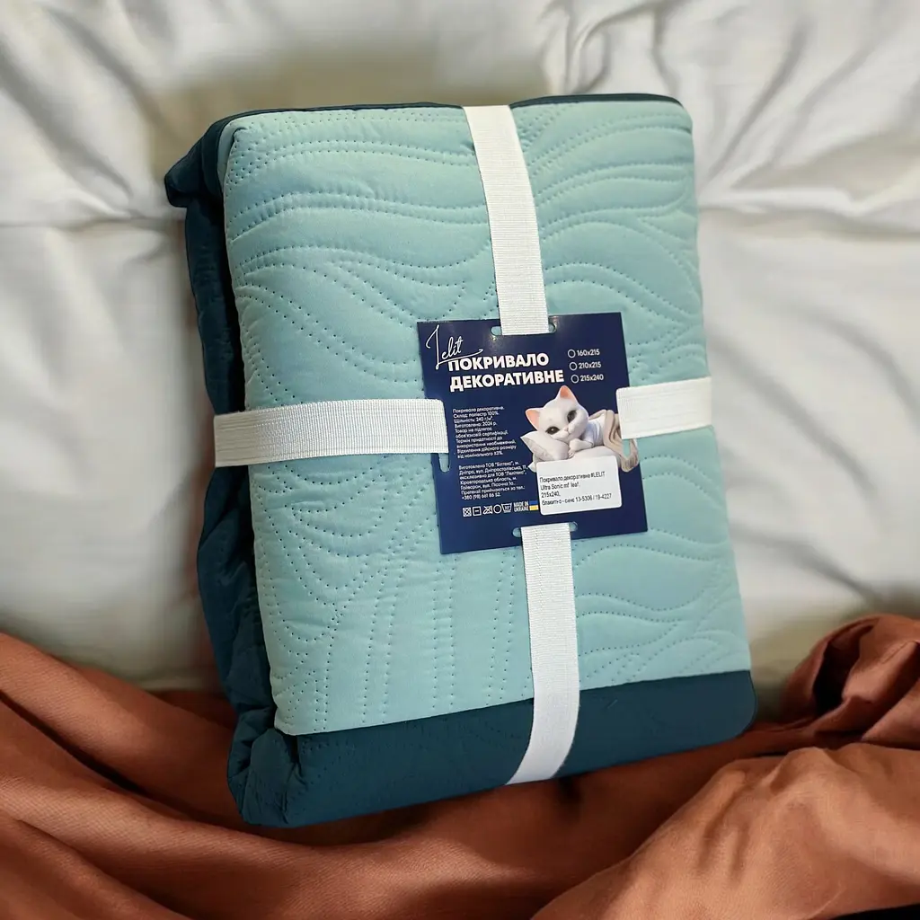 Покривало декоративне LeLit блакитне з синім 240х215 см (le2000000297958) - фото 2