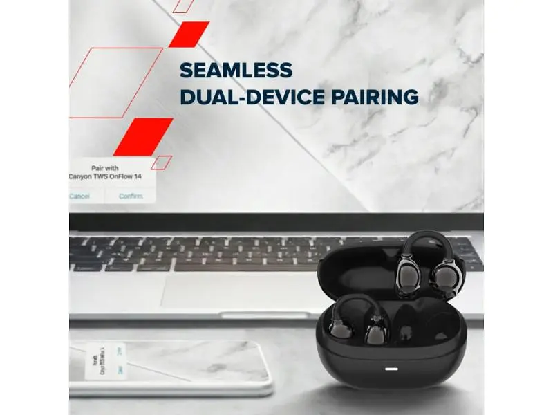 Навушники TWS Canyon OWS Ear Clips OnFlow 14 Black (CNS-TWS14B) - фото 7
