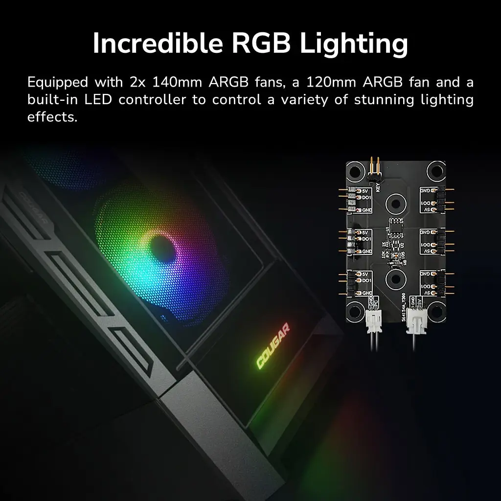 Корпус Cougar Duoface RGB (Black) (CGR-5ZD1B-RGB) - фото 12