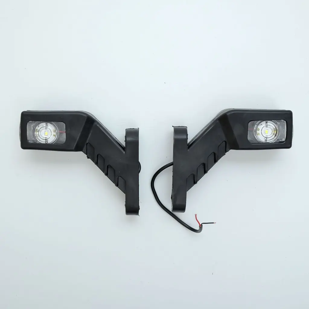 Габаритні вогні LED для вантажівок Рожки 12/24V / косий 13 см / Червоний-Білий-Жовтий 2 шт. (Л 081) - фото 2