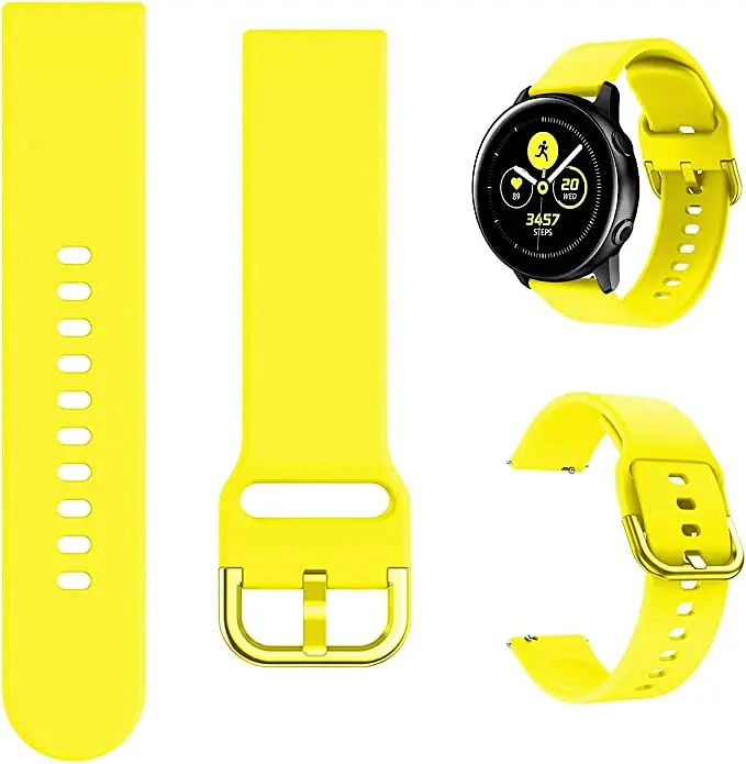 Силіконовий ремінець One Watchbands жовтий для Samsung Galaxy Watch 4 42mm, кріплення 20мм - розмір L (W1-5WB50020124011) - фото 2
