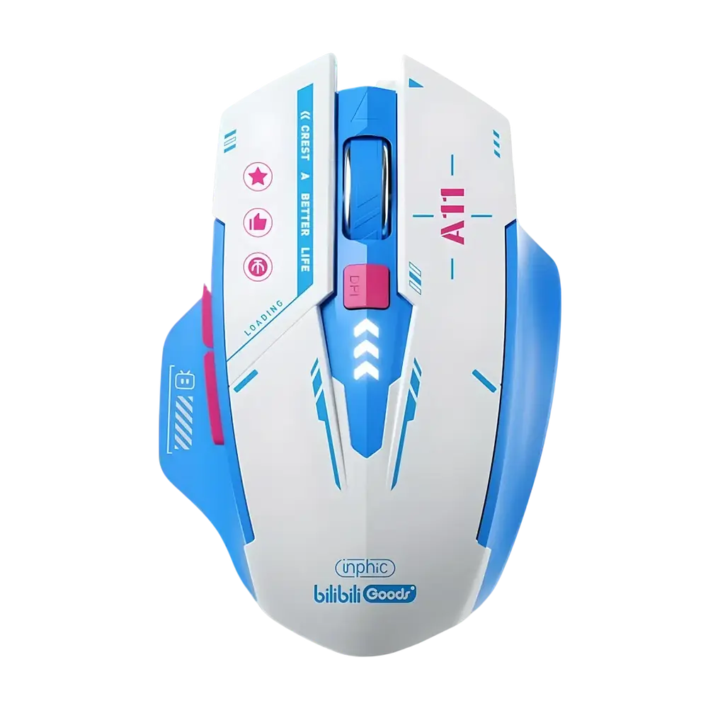 Миша INPHIC A11 White-Blue - фото 2