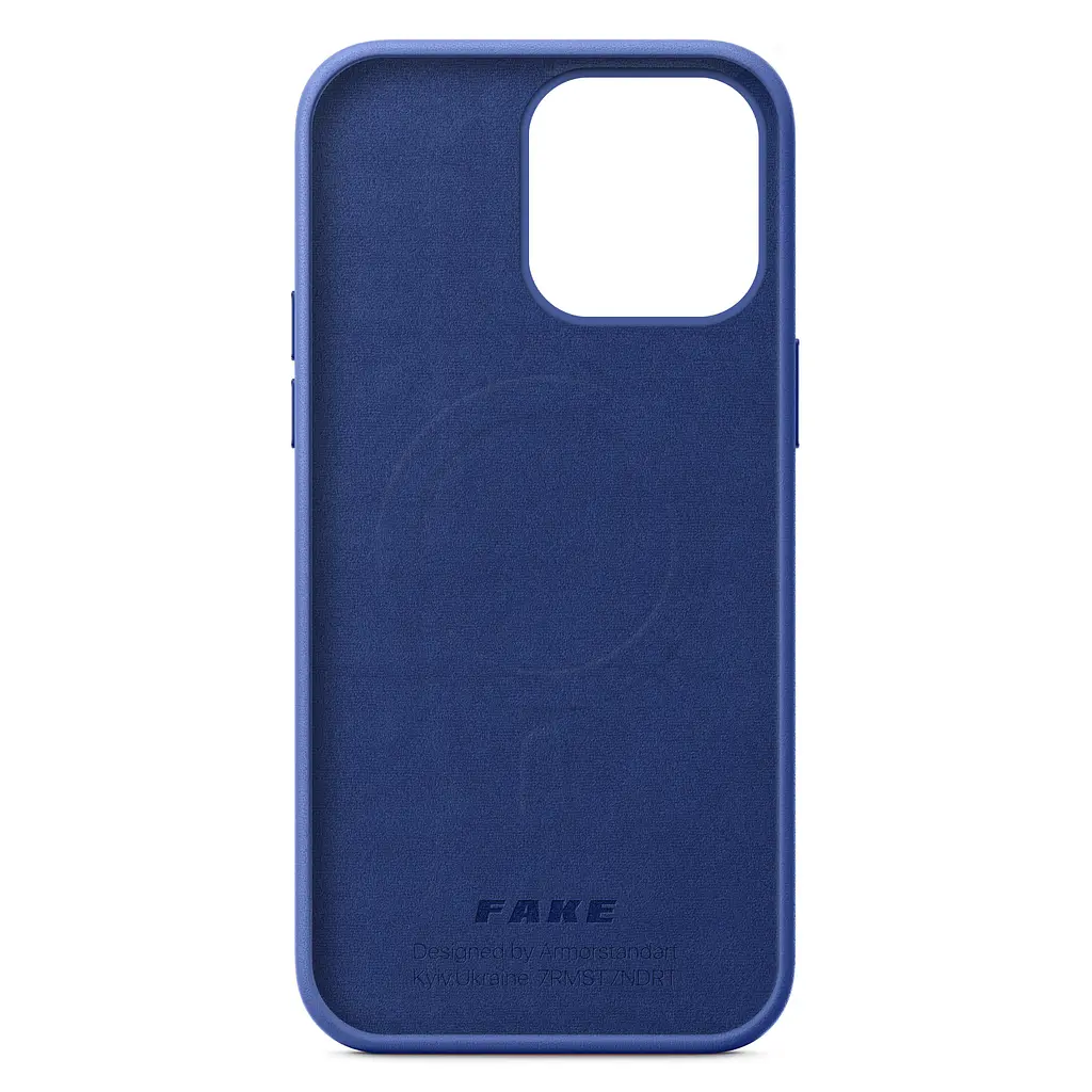 Кожаный чехол-панель для Apple iPhone 14 Pro Max, FAKE Leather Case, синий, искусственная кожа, премиальный, противоударный, защита всего корпуса, с мягкой подкладкой, поддержка MagSafe и беспроводной зарядки, ArmorStandart (ARM64462) - фото 2