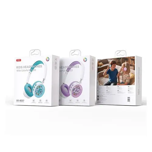 Навушники накладні XO BE57 Colorful Elf Kids Wireless Headphones Фіолетові - фото 3