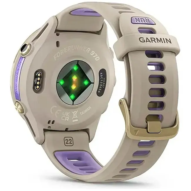 Смарт-годинник Garmin Forerunner 970 Soft Gold Titanium w. French Gray C. and French Gray/T. Indigo Band (010-02969-02/12/62) - фото 2