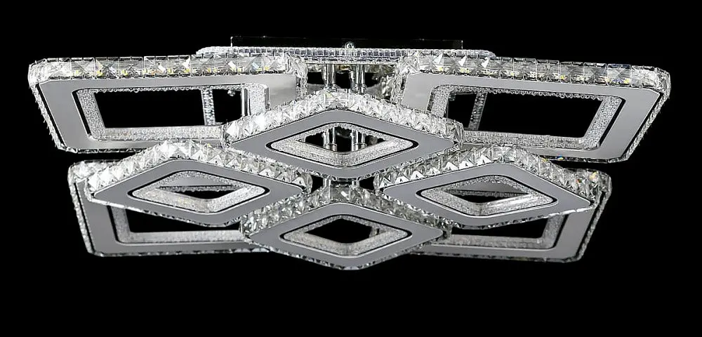 Велика кришталева LED люстра Splendid Ray Lk2370/4+4 LED WT до 40 м2, хром,576W з пультом і димером - фото 2