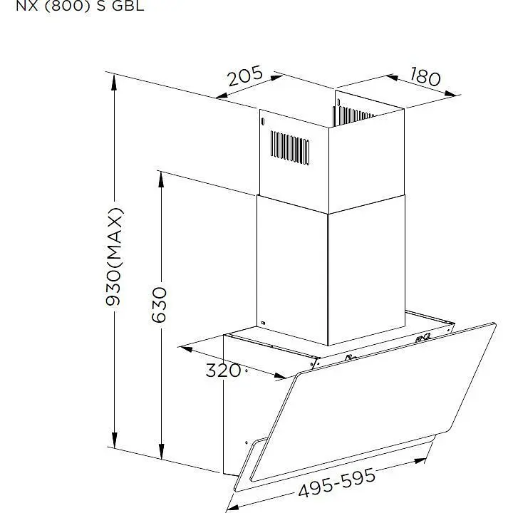 Вытяжка наклонная Pyramida NX 50 [800] S GBL [142796] - фото 6
