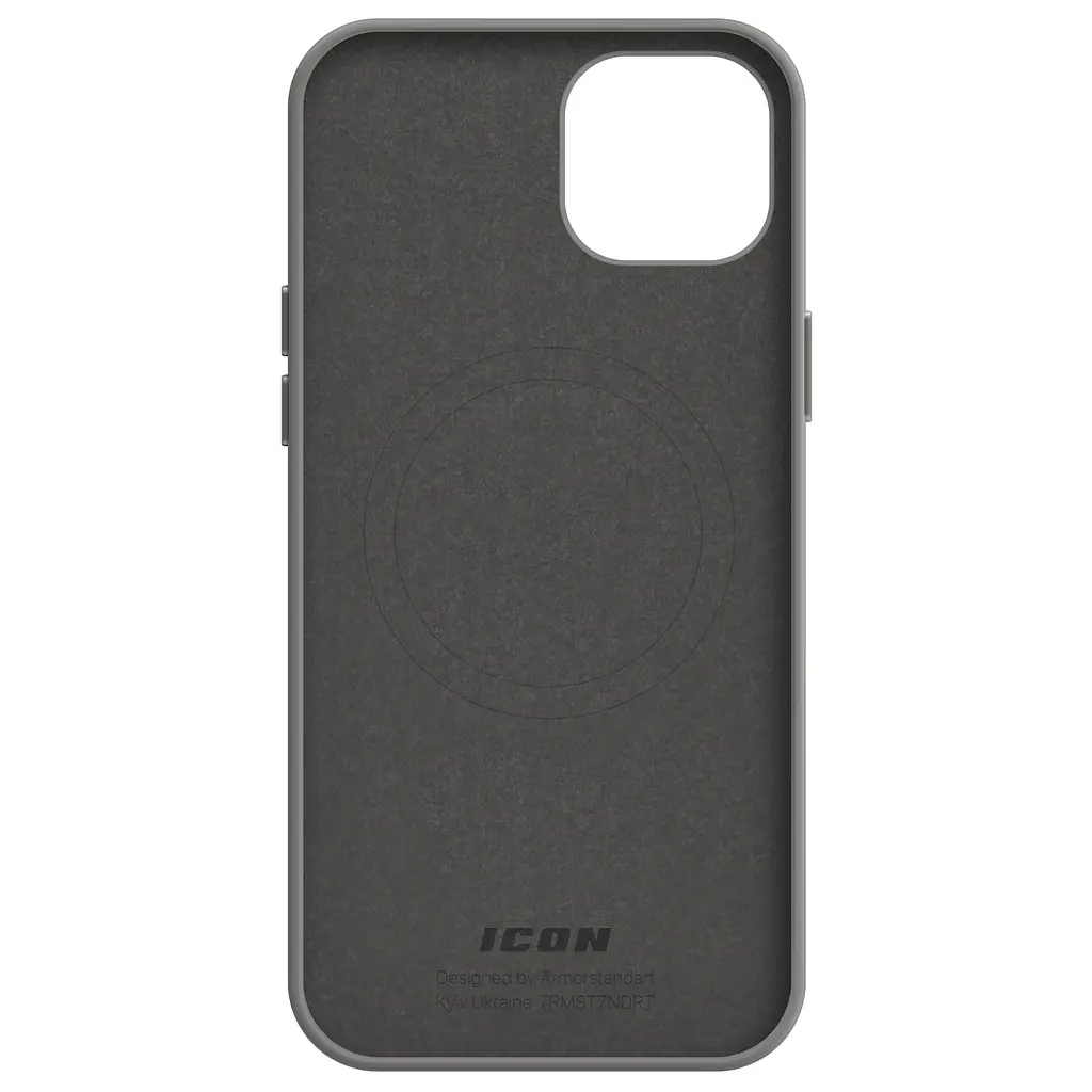 Силиконовый чехол с MagSafe для Apple iPhone 15 Plus, ICON2 MagCase, серый, противоударный, панель с мягкой подкладкой, защита всего корпуса, поддержка беспроводной зарядки, совместим с защитными стеклами и пленками, ArmorStandart (ARM72736) - фото 2